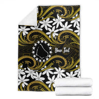 Personalised Cook Islands Manihiki Blanket Tiare Maori Polynesian Waves Tattoo