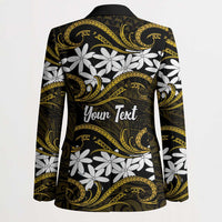 Personalised Cook Islands Manihiki Blazer Tiare Maori Polynesian Waves Tattoo