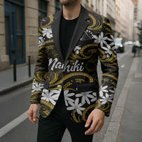 Personalised Cook Islands Manihiki Blazer Tiare Maori Polynesian Waves Tattoo