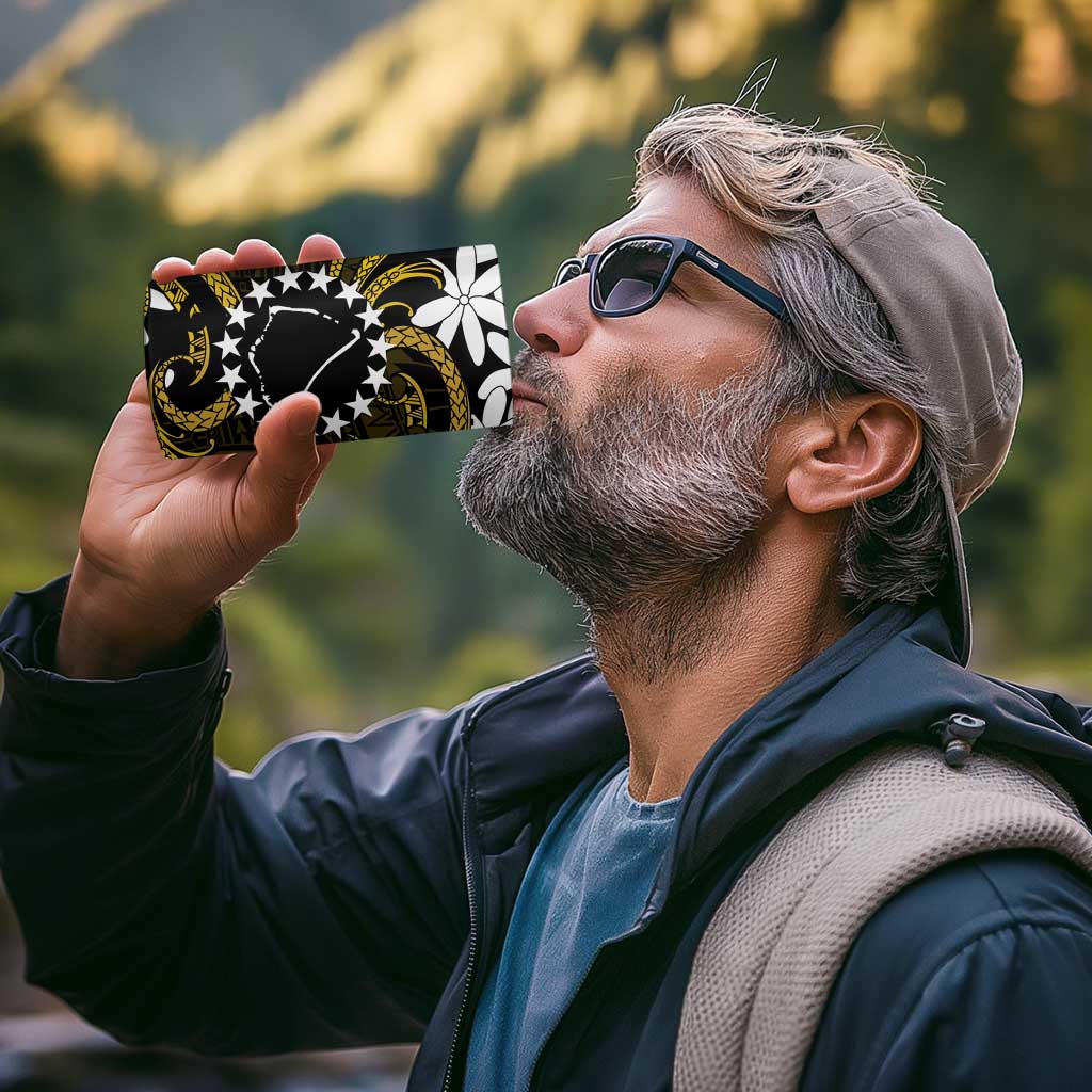 Personalised Cook Islands Manihiki 4 in 1 Can Cooler Tumbler Tiare Maori Polynesian Waves Tattoo LT14 - Polynesian Pride
