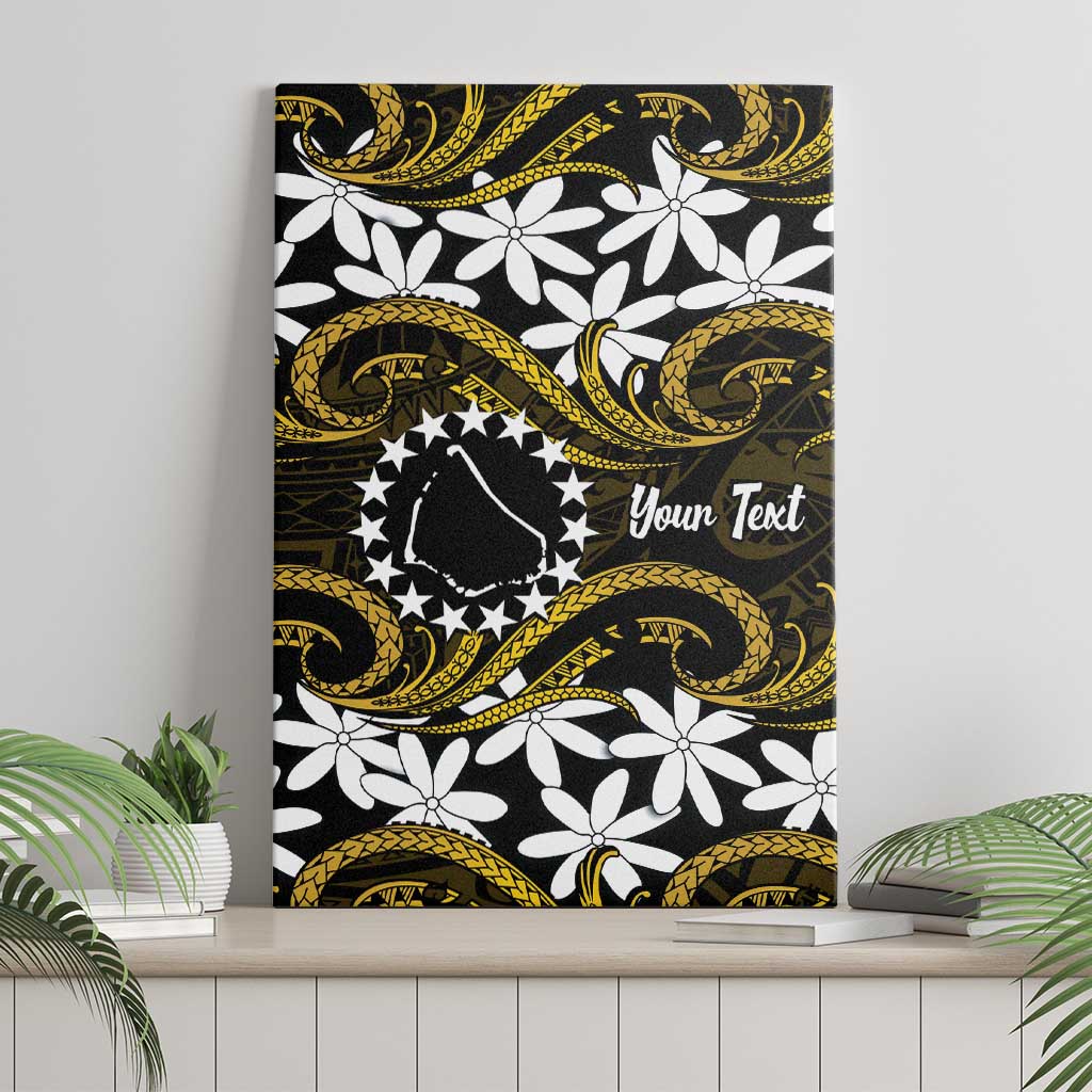 Personalised Cook Islands Manihiki Canvas Wall Art Tiare Maori Polynesian Waves Tattoo