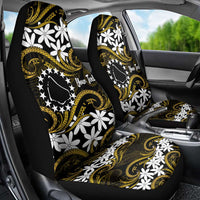 Personalised Cook Islands Manihiki Car Seat Cover Tiare Maori Polynesian Waves Tattoo