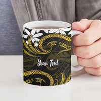 Personalised Cook Islands Manihiki Ceramic Mug Tiare Maori Polynesian Waves Tattoo