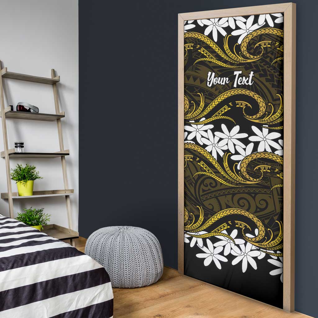 Personalised Cook Islands Manihiki Door Cover Tiare Maori Polynesian Waves Tattoo