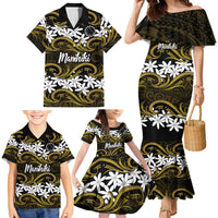 Personalised Cook Islands Manihiki Family Matching Mermaid Dress and Hawaiian Shirt Tiare Maori Polynesian Waves Tattoo LT14 - Polynesian Pride