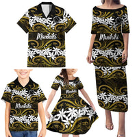Personalised Cook Islands Manihiki Family Matching Puletasi and Hawaiian Shirt Tiare Maori Polynesian Waves Tattoo LT14 - Polynesian Pride