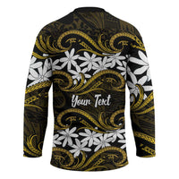 Personalised Cook Islands Manihiki Hockey Jersey Tiare Maori Polynesian Waves Tattoo