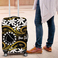Personalised Cook Islands Manihiki Luggage Cover Tiare Maori Polynesian Waves Tattoo