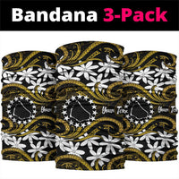Personalised Cook Islands Manihiki Neck Gaiter Tiare Maori Polynesian Waves Tattoo