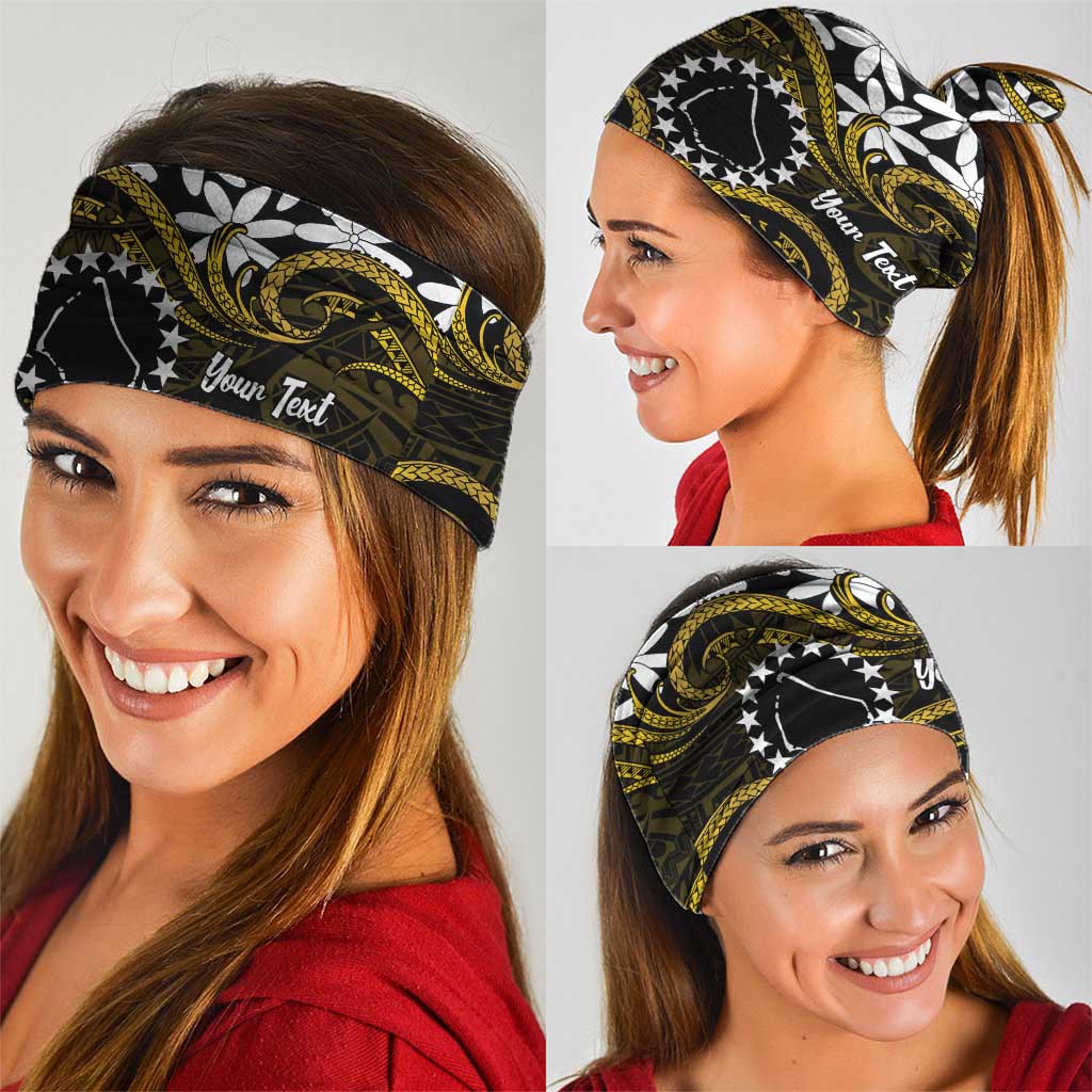 Personalised Cook Islands Manihiki Neck Gaiter Tiare Maori Polynesian Waves Tattoo