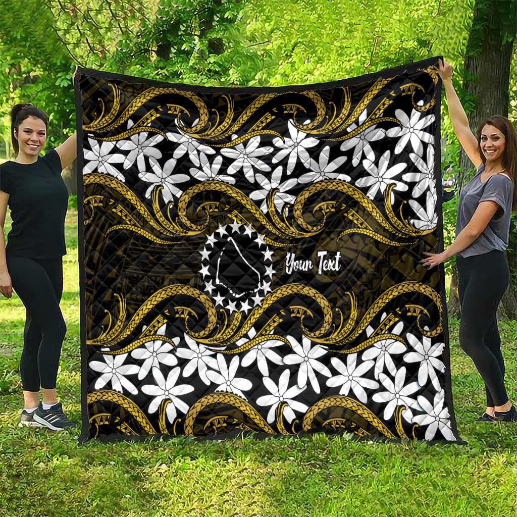Personalised Cook Islands Manihiki Quilt Tiare Maori Polynesian Waves Tattoo