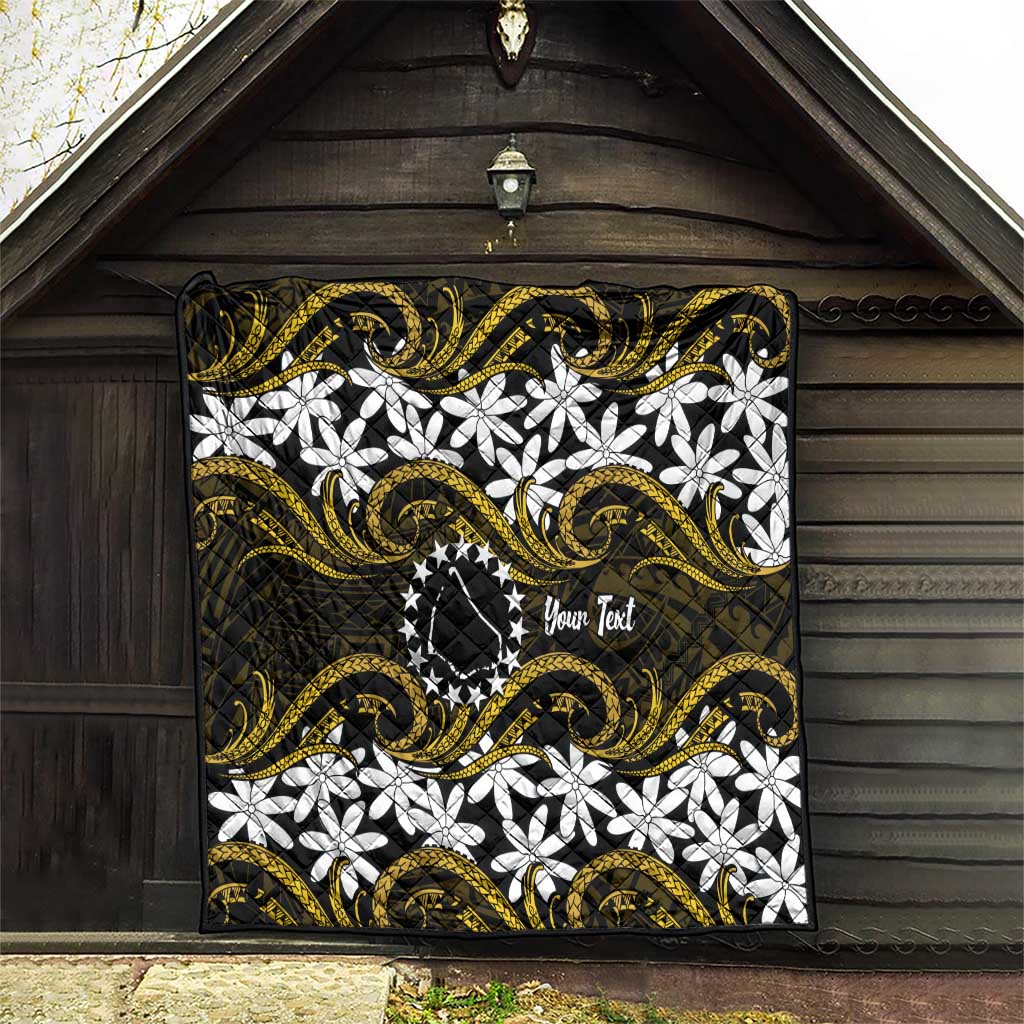 Personalised Cook Islands Manihiki Quilt Tiare Maori Polynesian Waves Tattoo