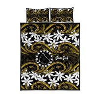 Personalised Cook Islands Manihiki Quilt Bed Set Tiare Maori Polynesian Waves Tattoo