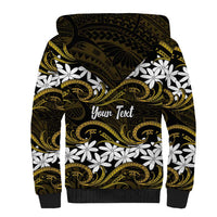 Personalised Cook Islands Manihiki Sherpa Hoodie Tiare Maori Polynesian Waves Tattoo
