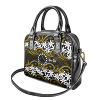 Personalised Cook Islands Manihiki Shoulder Handbag Tiare Maori Polynesian Waves Tattoo