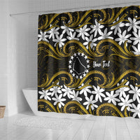 Personalised Cook Islands Manihiki Shower Curtain Tiare Maori Polynesian Waves Tattoo LT14 - Polynesian Pride