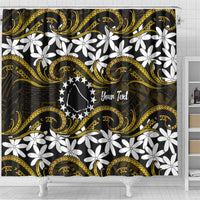 Personalised Cook Islands Manihiki Shower Curtain Tiare Maori Polynesian Waves Tattoo LT14 - Polynesian Pride