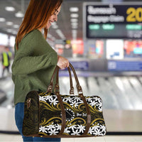 Personalised Cook Islands Manihiki Travel Bag Tiare Maori Polynesian Waves Tattoo