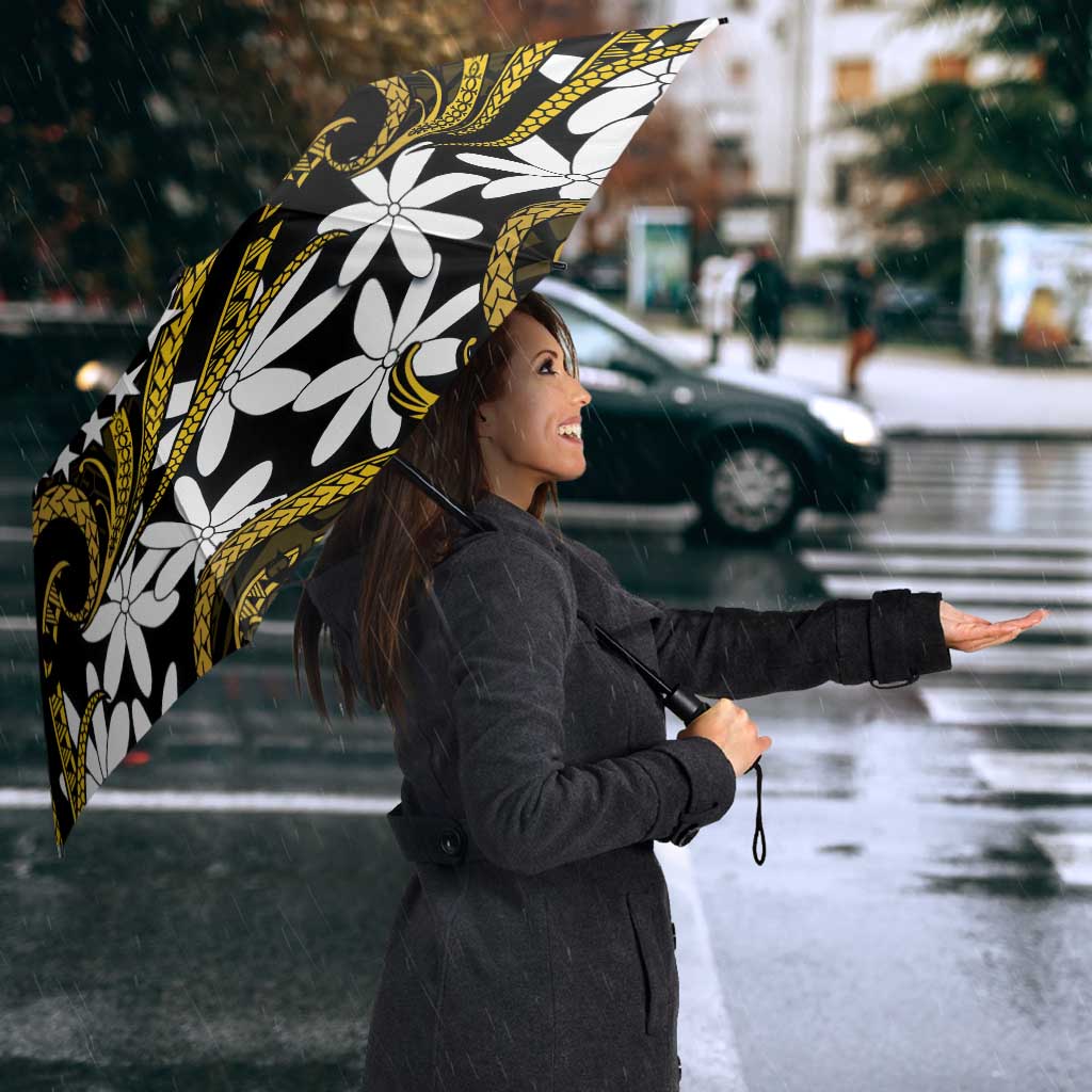 Personalised Cook Islands Manihiki Umbrella Tiare Maori Polynesian Waves Tattoo