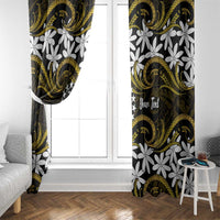 Personalised Cook Islands Manihiki Window Curtain Tiare Maori Polynesian Waves Tattoo