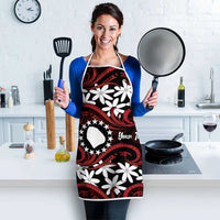 Personalised Cook Islands Atiu Enuamanu Apron Tiare Maori Polynesian Waves Tattoo