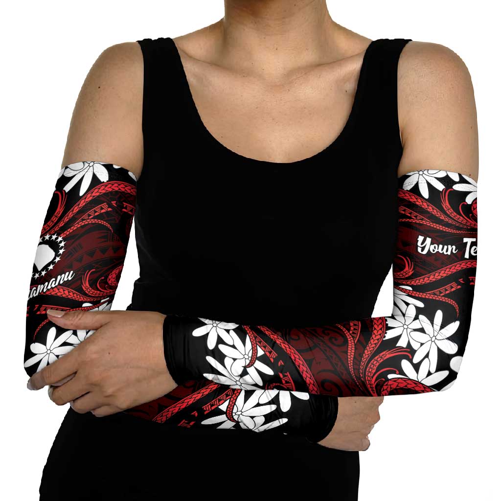 Personalised Cook Islands Atiu Enuamanu Arm Sleeves Tiare Maori Polynesian Waves Tattoo