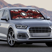 Personalised Cook Islands Atiu Enuamanu Auto Sun Shade Tiare Maori Polynesian Waves Tattoo
