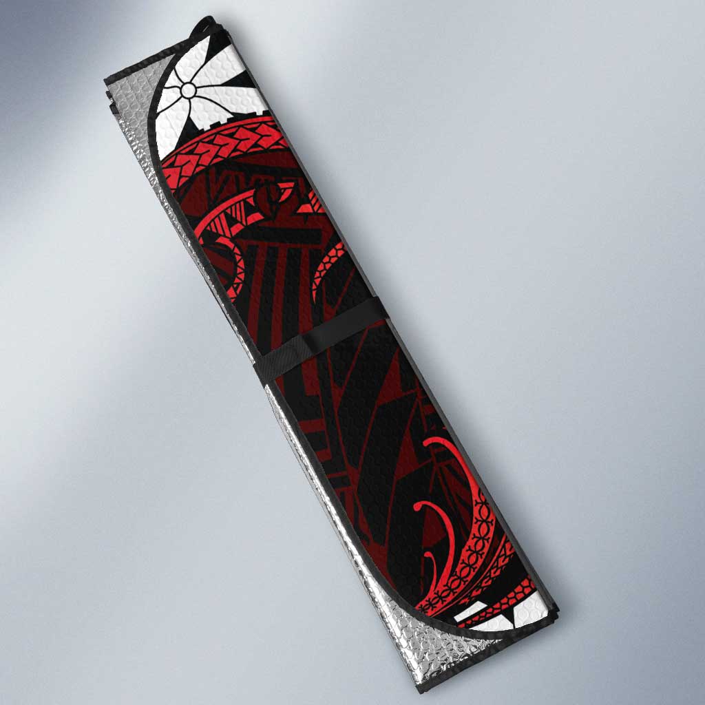 Personalised Cook Islands Atiu Enuamanu Auto Sun Shade Tiare Maori Polynesian Waves Tattoo