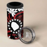 Personalised Cook Islands Atiu Enuamanu 4 in 1 Can Cooler Tumbler Tiare Maori Polynesian Waves Tattoo LT14 - Polynesian Pride