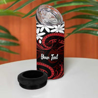 Personalised Cook Islands Atiu Enuamanu 4 in 1 Can Cooler Tumbler Tiare Maori Polynesian Waves Tattoo LT14 - Polynesian Pride