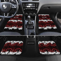Personalised Cook Islands Atiu Enuamanu Car Mats Tiare Maori Polynesian Waves Tattoo