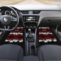 Personalised Cook Islands Atiu Enuamanu Car Mats Tiare Maori Polynesian Waves Tattoo