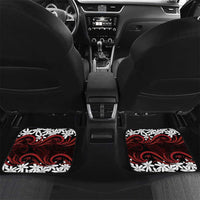 Personalised Cook Islands Atiu Enuamanu Car Mats Tiare Maori Polynesian Waves Tattoo