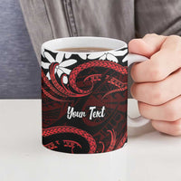 Personalised Cook Islands Atiu Enuamanu Ceramic Mug Tiare Maori Polynesian Waves Tattoo