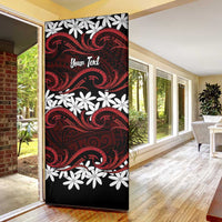 Personalised Cook Islands Atiu Enuamanu Door Cover Tiare Maori Polynesian Waves Tattoo LT14 - Polynesian Pride
