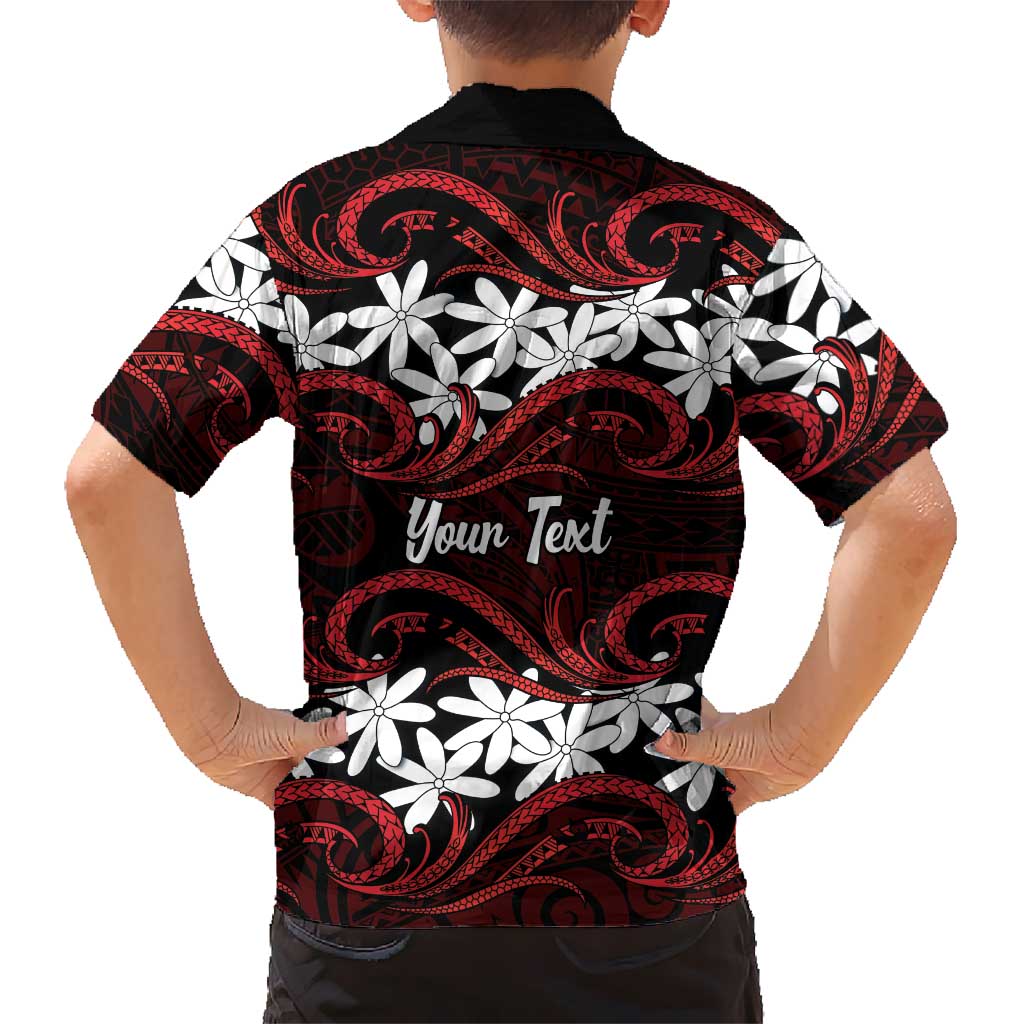 Personalised Cook Islands Atiu Enuamanu Family Matching Puletasi and Hawaiian Shirt Tiare Maori Polynesian Waves Tattoo LT14 - Polynesian Pride
