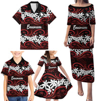 Personalised Cook Islands Atiu Enuamanu Family Matching Puletasi and Hawaiian Shirt Tiare Maori Polynesian Waves Tattoo LT14 - Polynesian Pride