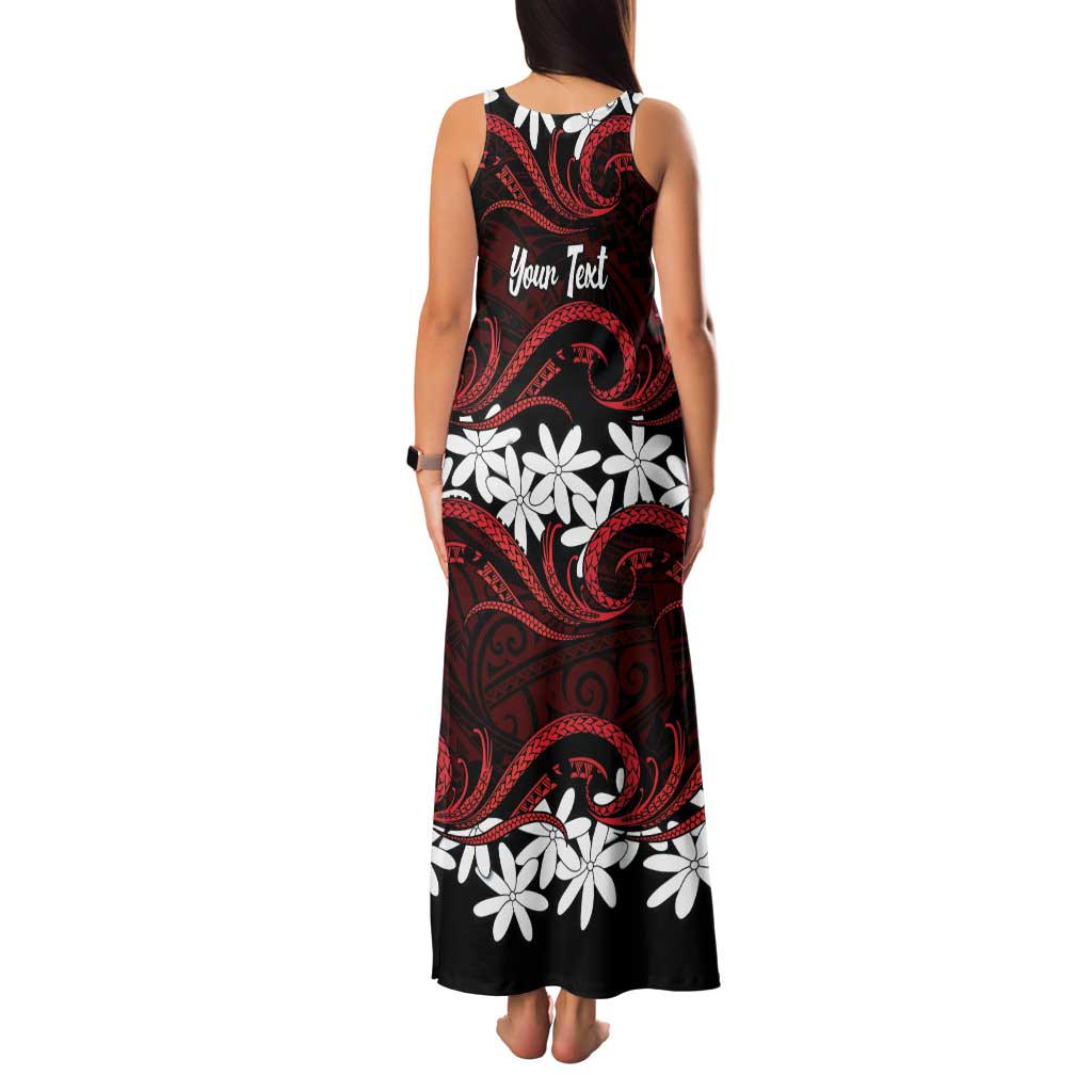 Personalised Cook Islands Atiu Enuamanu Family Matching Tank Maxi Dress and Hawaiian Shirt Tiare Maori Polynesian Waves Tattoo LT14 - Polynesian Pride