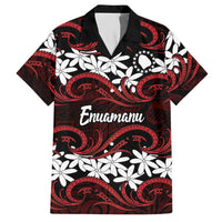 Personalised Cook Islands Atiu Enuamanu Hawaiian Shirt Tiare Maori Polynesian Waves Tattoo LT14 Red - Polynesian Pride