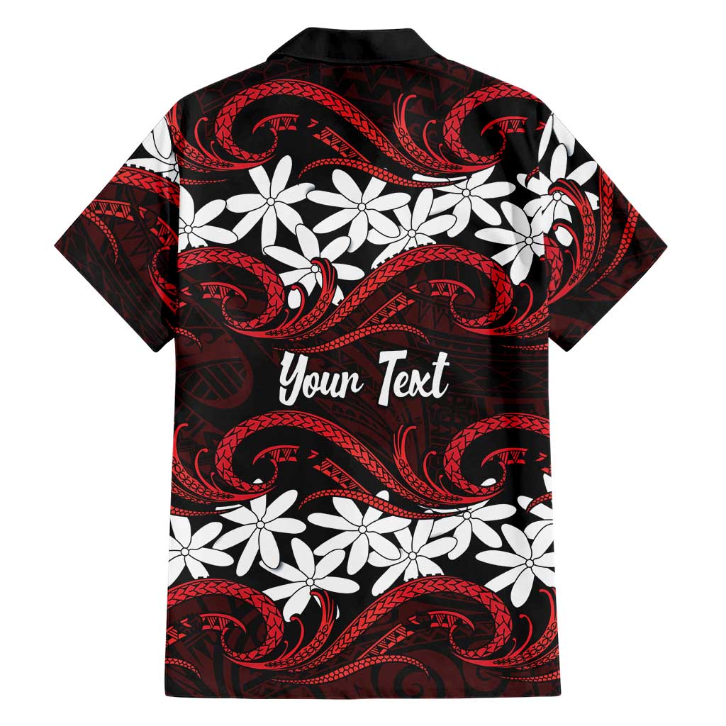 Personalised Cook Islands Atiu Enuamanu Hawaiian Shirt Tiare Maori Polynesian Waves Tattoo LT14 - Polynesian Pride