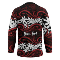 Personalised Cook Islands Atiu Enuamanu Hockey Jersey Tiare Maori Polynesian Waves Tattoo LT14 - Polynesian Pride