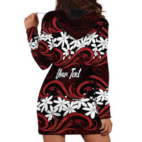 Personalised Cook Islands Atiu Enuamanu Hoodie Dress Tiare Maori Polynesian Waves Tattoo LT14 - Polynesian Pride