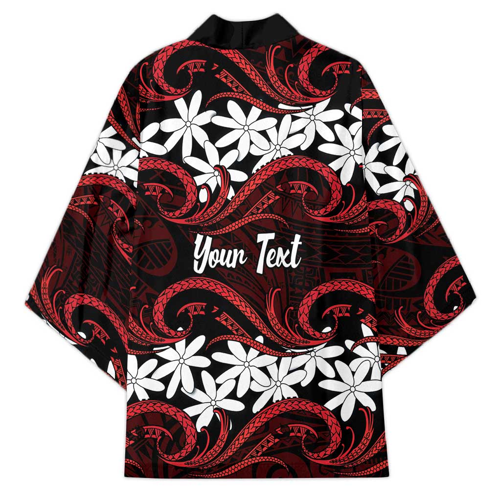 Personalised Cook Islands Atiu Enuamanu Kimono Tiare Maori Polynesian Waves Tattoo