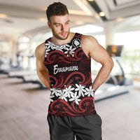 Personalised Cook Islands Atiu Enuamanu Men Tank Top Tiare Maori Polynesian Waves Tattoo