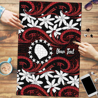 Personalised Cook Islands Atiu Enuamanu Puzzle Tiare Maori Polynesian Waves Tattoo LT14 Red - Polynesian Pride