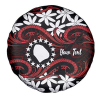 Personalised Cook Islands Atiu Enuamanu Spare Tire Cover Tiare Maori Polynesian Waves Tattoo LT14 - Polynesian Pride