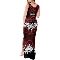 Personalised Cook Islands Atiu Enuamanu Tank Maxi Dress Tiare Maori Polynesian Waves Tattoo LT14 - Polynesian Pride