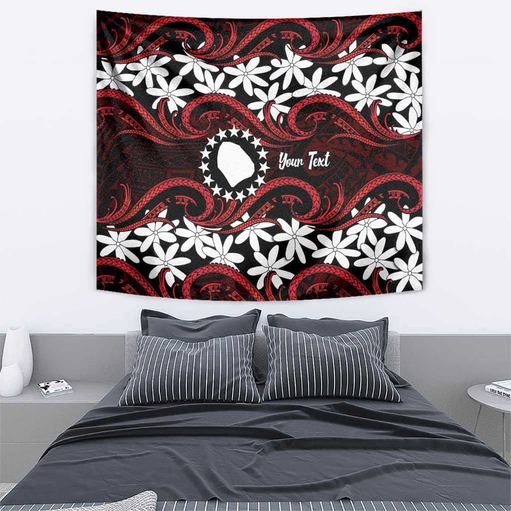 Personalised Cook Islands Atiu Enuamanu Tapestry Tiare Maori Polynesian Waves Tattoo