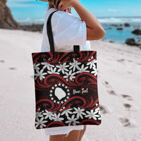Personalised Cook Islands Atiu Enuamanu Tote Bag Tiare Maori Polynesian Waves Tattoo