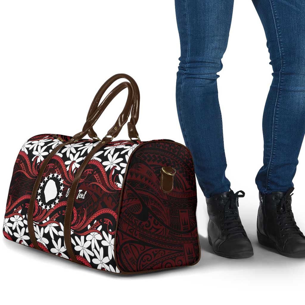 Personalised Cook Islands Atiu Enuamanu Travel Bag Tiare Maori Polynesian Waves Tattoo LT14 - Polynesian Pride